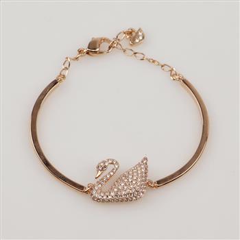 Swarovski Crystal Rose Gold Plated Swan Bracelet