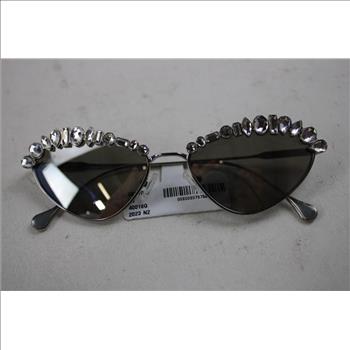 Swarovski Geometric Cat Eye Metal Frame With Gems Sunglasses