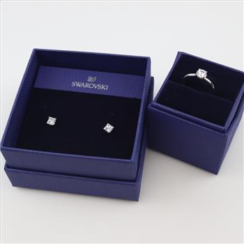 Swarovski Ring & Earrings, 2 Pieces