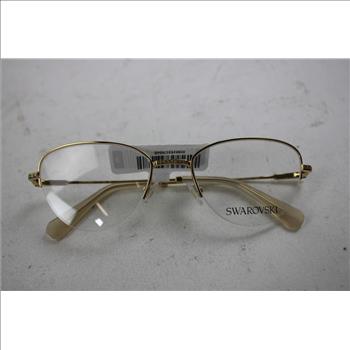 Swarovski Women's Cat Eye Gold With Crystals Eyeglasses