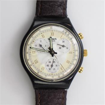 Swatch Brown Leather Watch