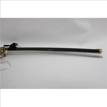 Sword With Black Scabbard And Skeleton Hilt