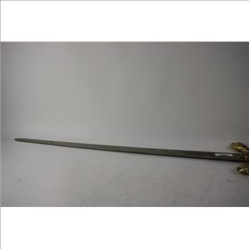 Sword With Gold Toned Detailed Designed Handle