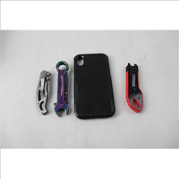 Sylvania Speaker, Folding Knives, And More, 5 Pieces