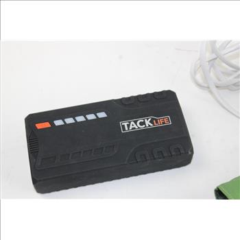 Tack Life Engine Starter With Power Adapter, Security Camera, And Adventure Medical Kits.