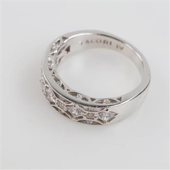 Tacori IV Platinum Over Sterling Silver Clear Stone Ring
