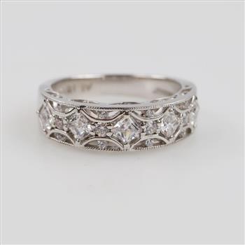 Tacori IV Platinum Over Sterling Silver Clear Stone Ring