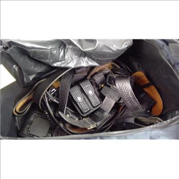Tactical Duty Belts, Gun Holsters And Magazine Pouches In Duffel Bag