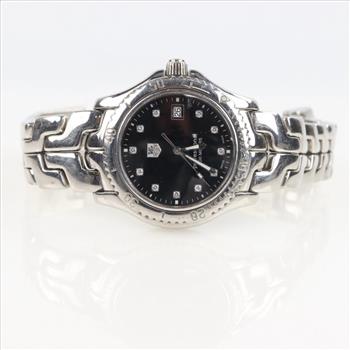 Tag Heuer Black Diamond Dial Watch-Evaluated By Our Certified Gemologist-AGS/GIA