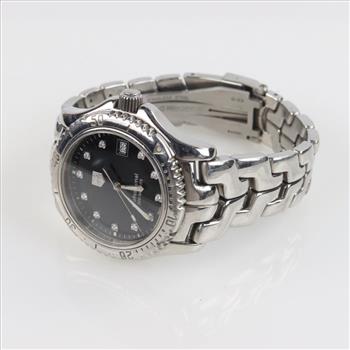 Tag Heuer Black Diamond Dial Watch-Evaluated By Our Certified Gemologist-AGS/GIA