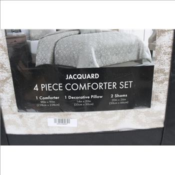 Tahario Jacquard 4 Piece Comforter Set - Queen