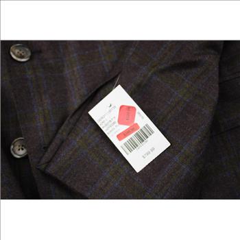 TailoRED Plaid Wool Suit Jacket, Size 42R