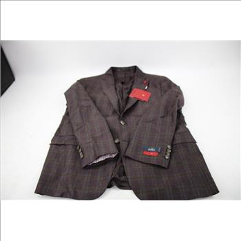 TailoRED Plaid Wool Suit Jacket, Size 42R