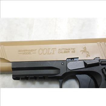 Tan & Black Toned COLT 45 Automatic Caliber Gun