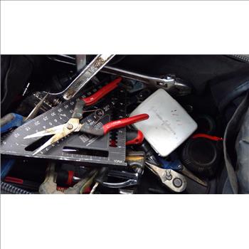 Tape Measure, Adjustable Wrench, And More In Black & Decker Tool Bag