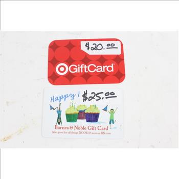 Target And Barnes & Noble Gift Cards, 2 Pieces