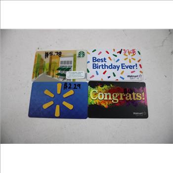 Target, Walmart, Best Buy, Starbucks Gift Cards, 8 Pieces
