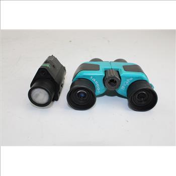 Tasco Bino-Colors 7x21 Compact Binoculars And FieldSport Laser Sight Flashlight