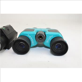 Tasco Bino-Colors 7x21 Compact Binoculars And FieldSport Laser Sight Flashlight