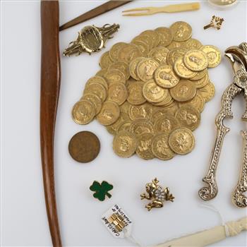 Tchotchkes, Tokens, And Fashion Jewelry; 10+ Pieces