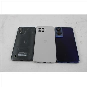 TCL, Nokia, T-mobile Cell Phone Lot, 3 Pieces, Sold For Parts