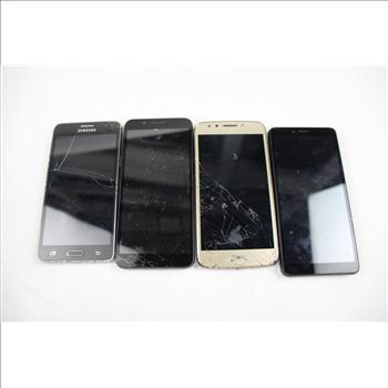 Tcl, Samsung, Alcatel Cell Phone Lot, 4 Pieces, Sold For Parts