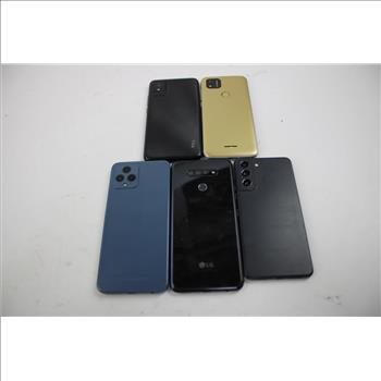 Tcl, Samsung, Lg Cell Phone Lot, 5 Pieces, Sold For Parts