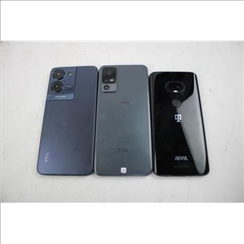 TCL, T-Mobile REVVL Cell Phone Lot, 3 Pieces, Sold For Parts