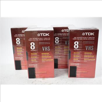 TDK 8 Hour Vhs Tapes, 4 Pieces