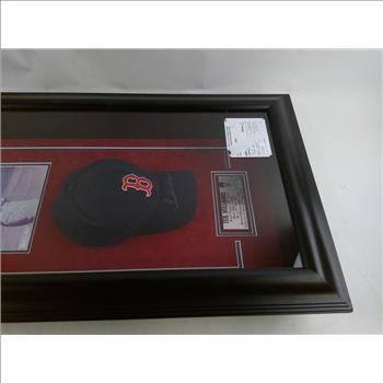 Ted Williams Signed Hat & Photo Framed