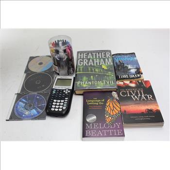 Texas Instrument Ti-84 Plus , Dvds, Books, Pens: 5+ Items