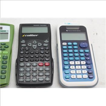 Texas Instruments, Caliber, & Casio Calculators; 4 Pieces