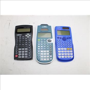Texas Instruments, Casio, & Caliber Assorted Calculators; 3 Pieces