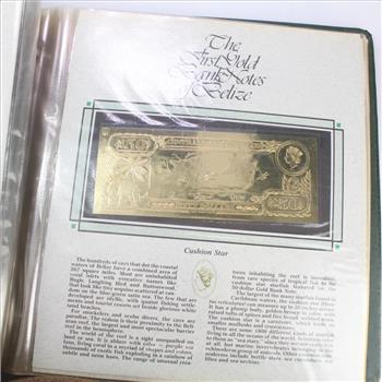 The First Gold Bank Notes Of Belize-36 Gold Foil Bank Notes