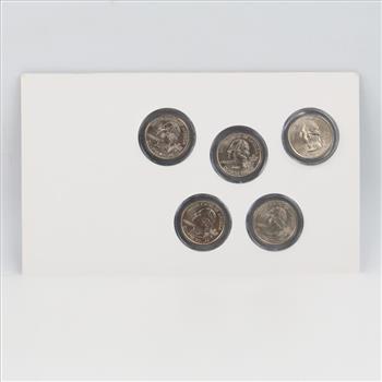 The First Year Statehood Colorized Quarters Of The New Millennium Collection Includes COA, 5 Coins