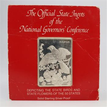 The Official State Ingots Sterling Silver Proof Arkansas