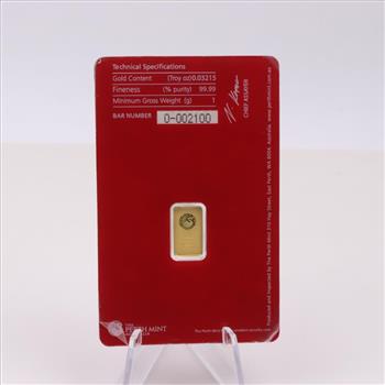 The Perth Mint Australia Fine Gold 1g Bar