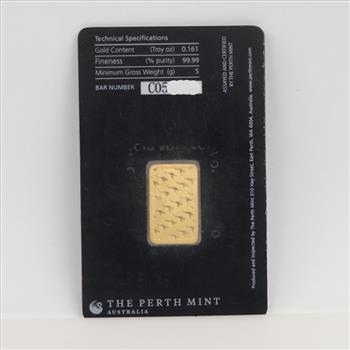 The Perth Mint Australian Kangaroo Fine Gold 5g Bar