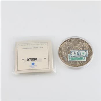 Thomas Jefferson $2 Banknote Token With COA