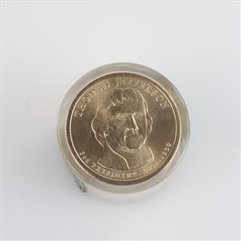 Thomas Jefferson Danbury Mint UNC Presidential Collector Roll, 12 Coins