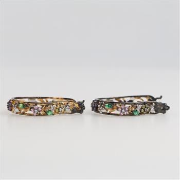 Thomas Kinkade Silver GP Memories Of Beauty Floral Earrings
