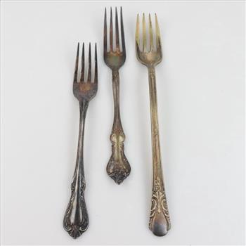 Three Silver Plated Forks, Includes Rogers