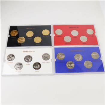 Three Statehood Quarter Mint Edition Collection Sets With COA