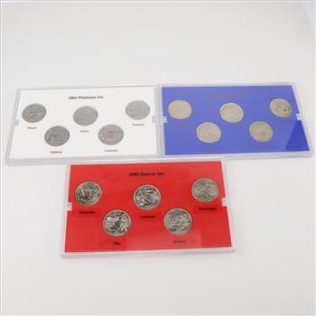 Three Statehood Quarters Mint Edition Collection Sets With COA