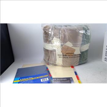 Throw Blankets And Insertable Tab Dividers Bulk Lot, 5 Pieces