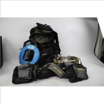 Tie-Down Straps Ideal Steel Fish Tape AWP Tool Belt With Hiking Backpack 4 Pieces