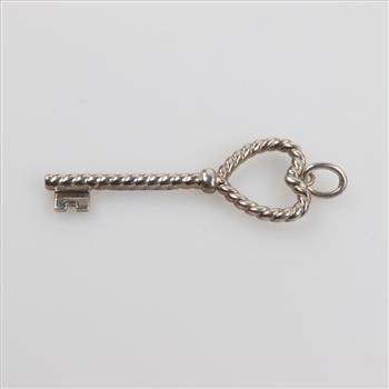 Tiffany And Co. Sterling Silver Twist Heart Key Pendant