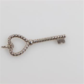 Tiffany And Co. Sterling Silver Twist Heart Key Pendant