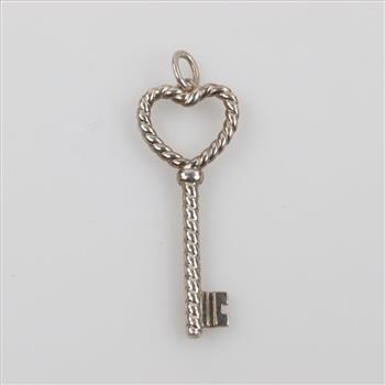 Tiffany And Co. Sterling Silver Twist Heart Key Pendant