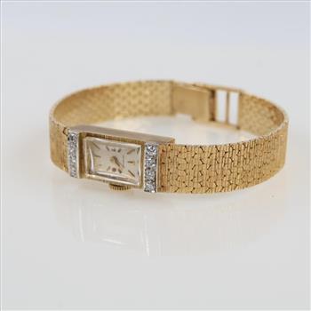 Tiffany & Co. 14kt Gold Diamond Dress Watch-Evaluated By Our Certified Gemologist-AGS/GIA